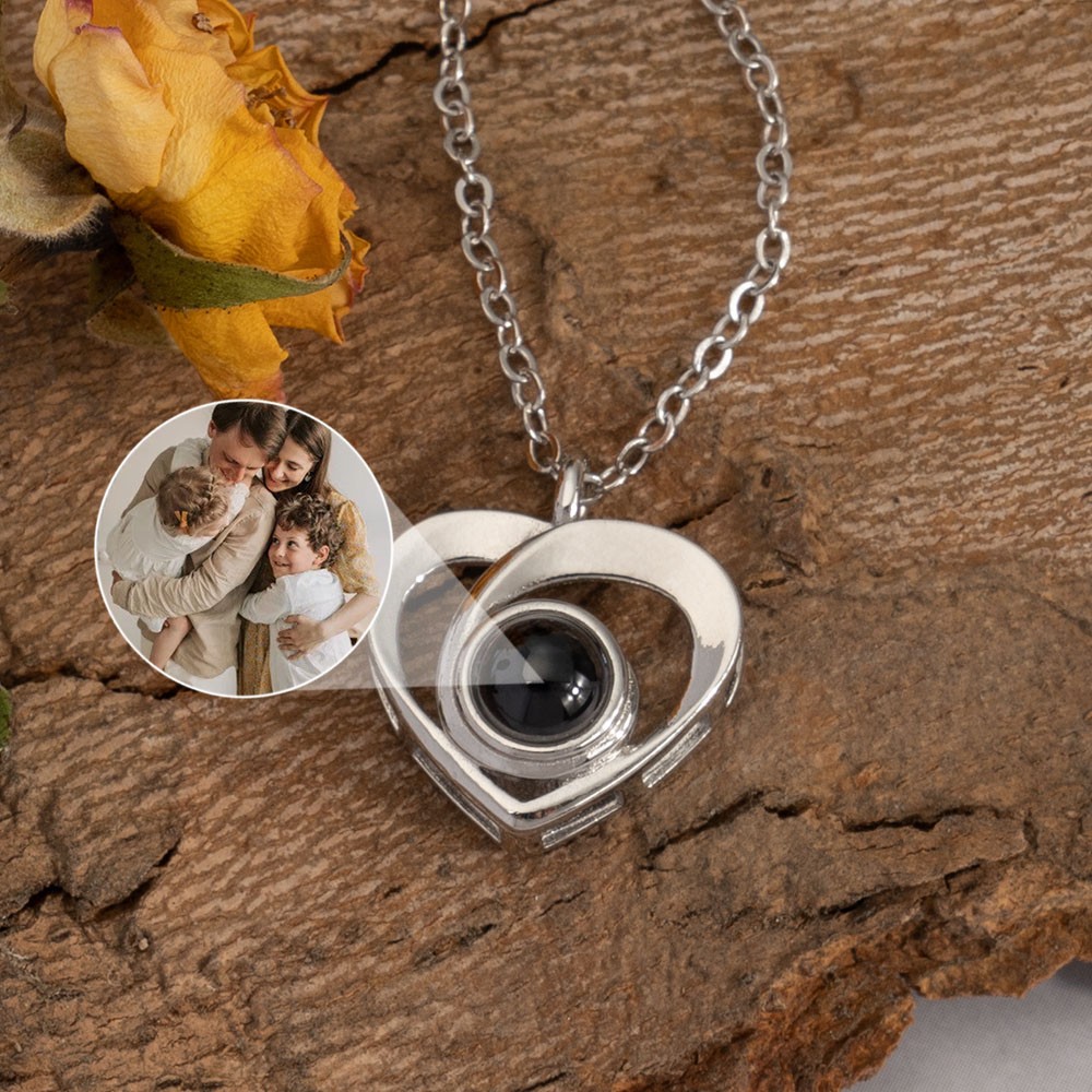 Collier de projection de photo personnalisé, collier photo, collier avec  photo à l'intérieur, cadeau commémoratif, argent sterling 925, cadeau pour  maman/grand-mère/elle