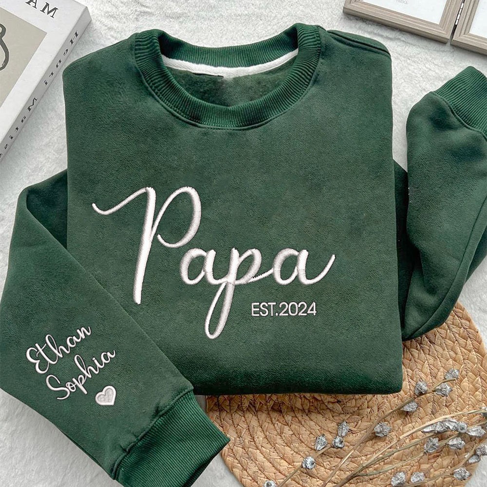 Sweat à capuche brodé papa personnalisé, cadeau personnalisé pour papa, idées cadeaux uniques pour la fête des pères