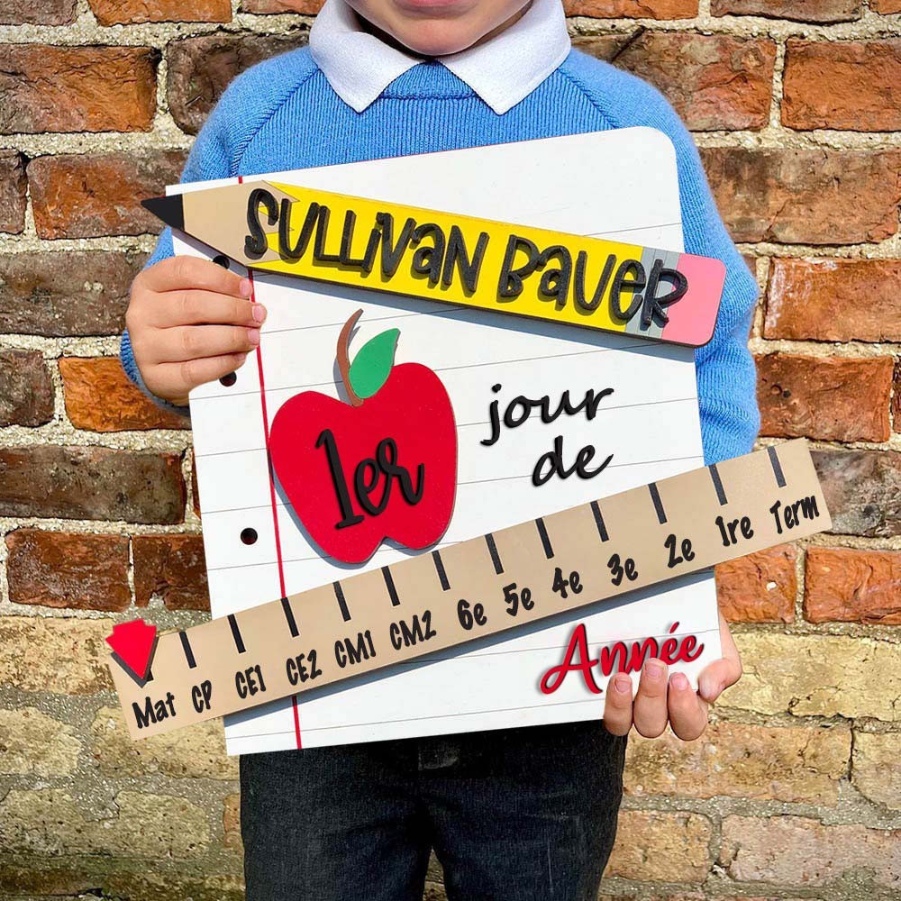 Panneau personnalisé du 1er jour d'école Kit de signalisation de retour à l'école Jalons scolaires interchangeables pour les enfants