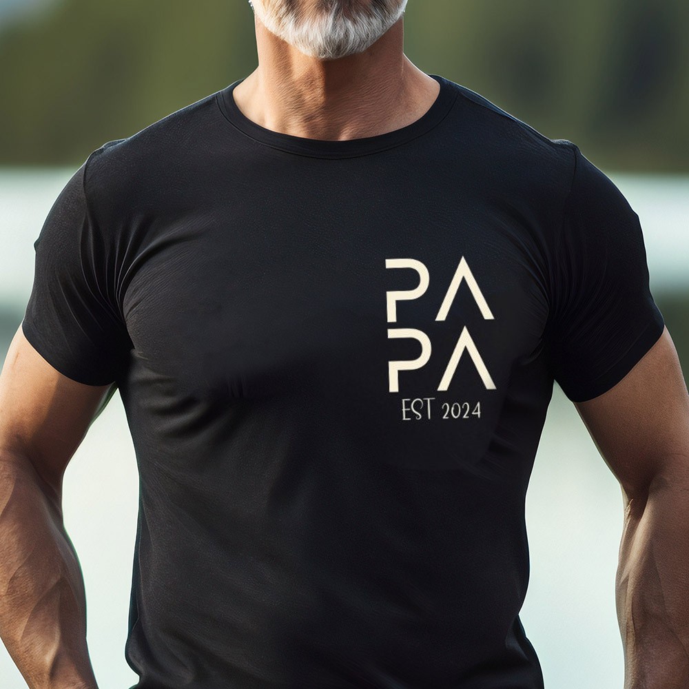 Chemise papa personnalisée avec nom d'enfant, cadeau de fête des pères pour nouveau papa