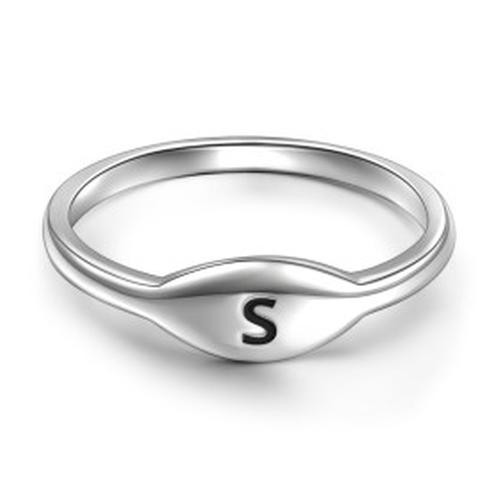 Bague initiale personnalisée en argent sterling S925