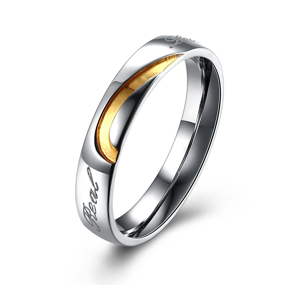 Bague de couple en argent sterling S925 Sweet Heart