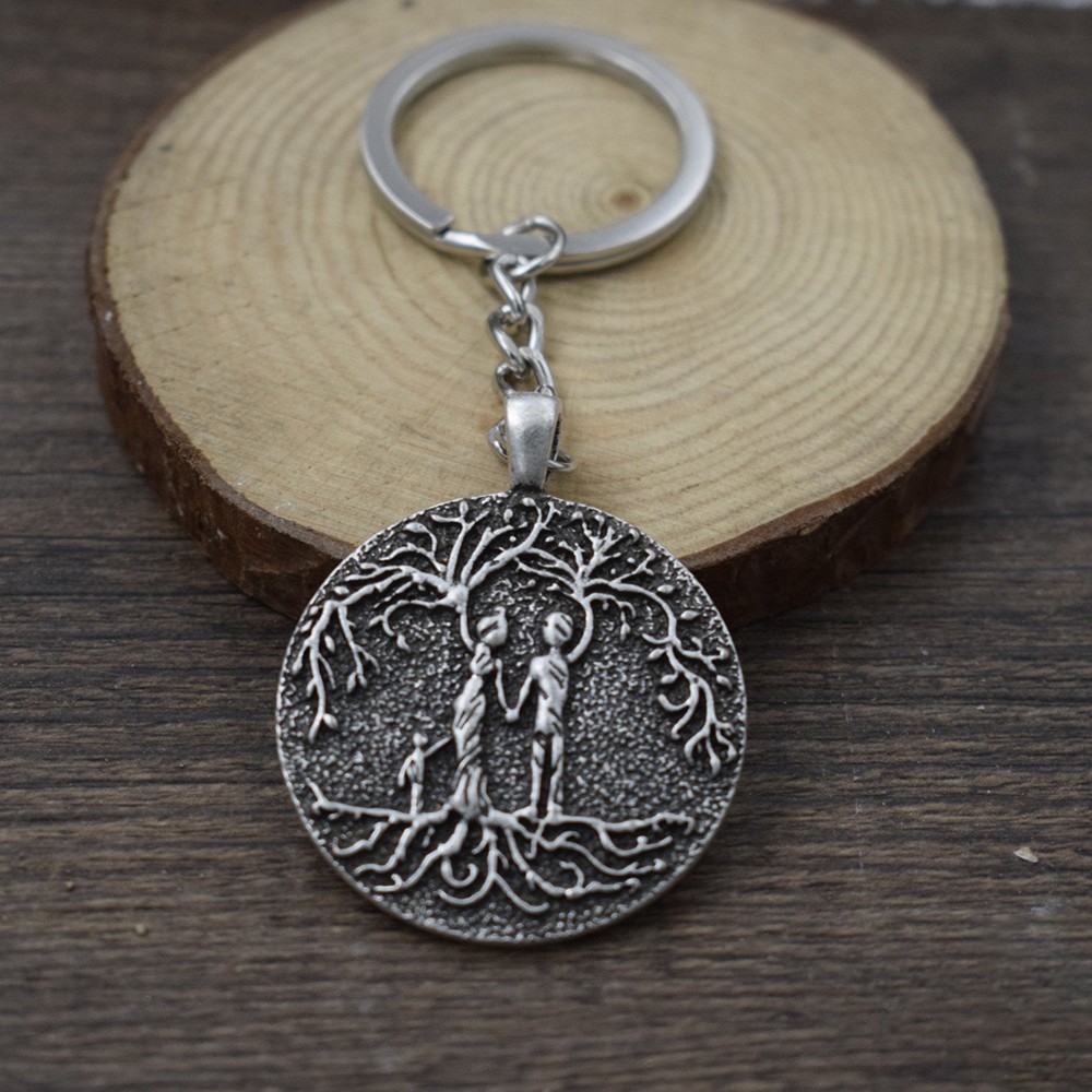 Porte-clés pendentif « arbre de vie » pour parents et 1 à 5 enfants