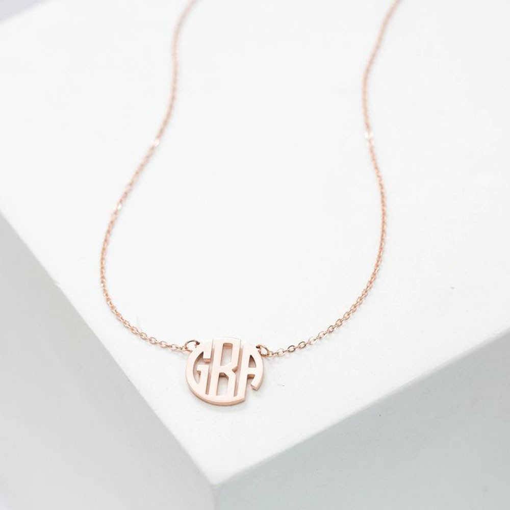 Collier monogramme délicat | Collier personnalisé d'initiales de monogramme de bloc | Bijoux Prénom Personnalisés