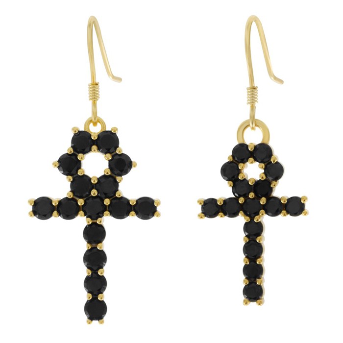 Les boucles d'oreilles suspendues Ankh