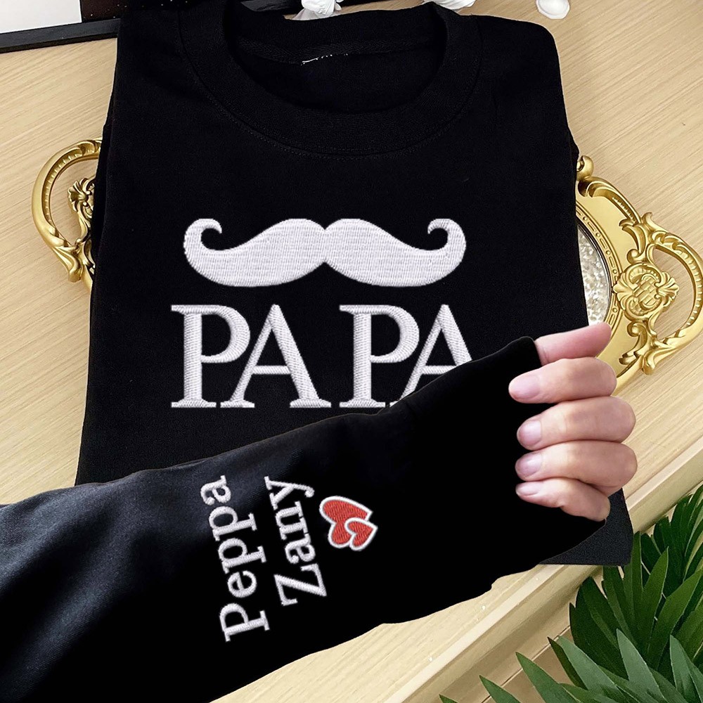 Sweat à capuche brodé Papa personnalisé avec barbe, idées cadeaux uniques pour la fête des pères