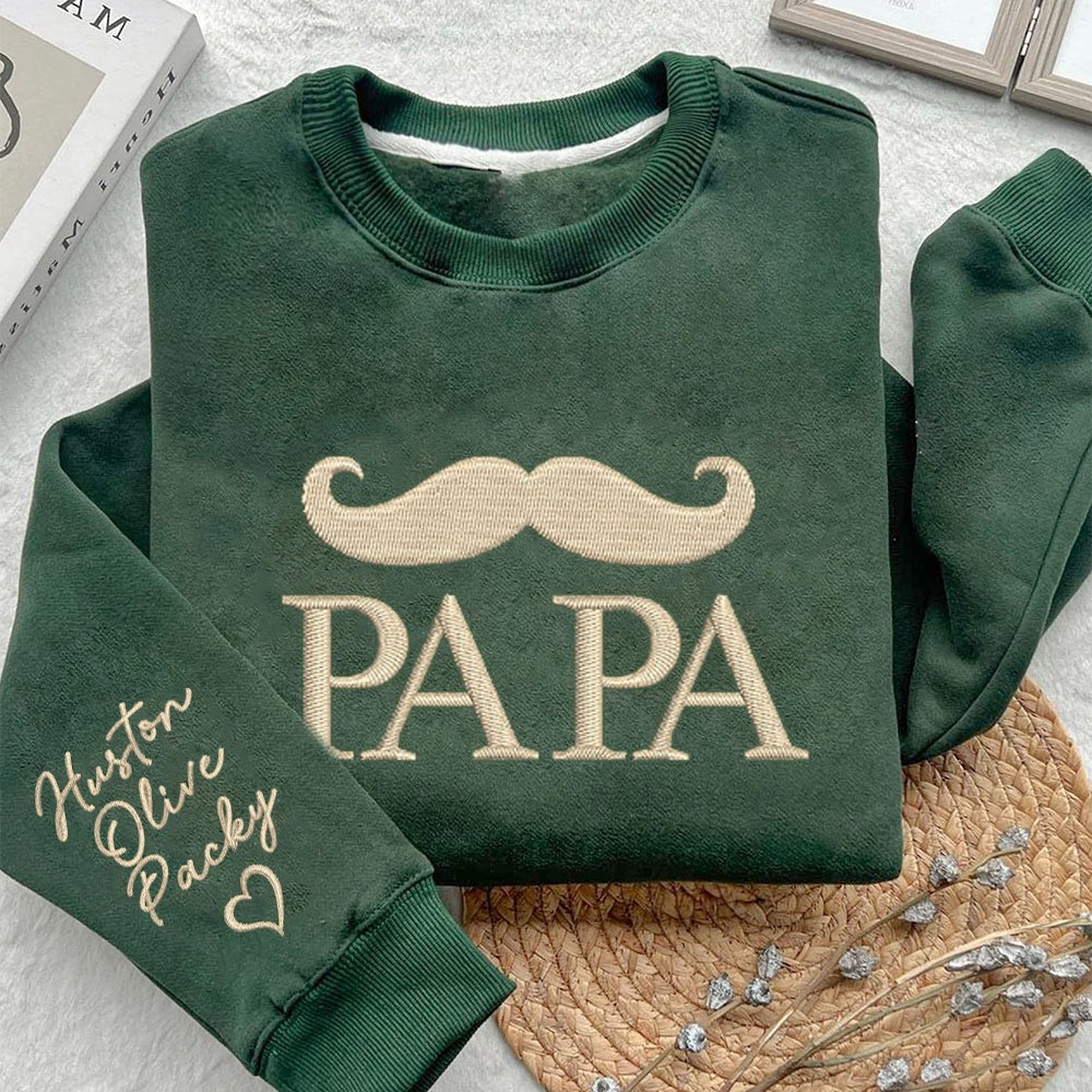 Sweat-shirt à capuche brodé personnalisé barbe papa, avec noms d'enfants, cadeaux souvenirs pour la fête des pères