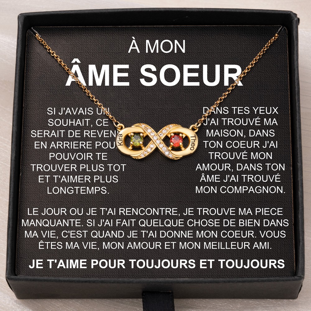 Collier personnalisé avec nom infini pour Couples, cadeaux d'amour pour petite amie, épouse, âme sœur, cadeaux de noël