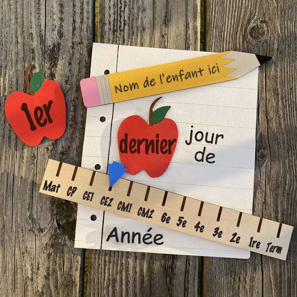 Panneau interchangeable personnalisé de retour à l'école Premier jour d'école Idées cadeaux pour les enfants