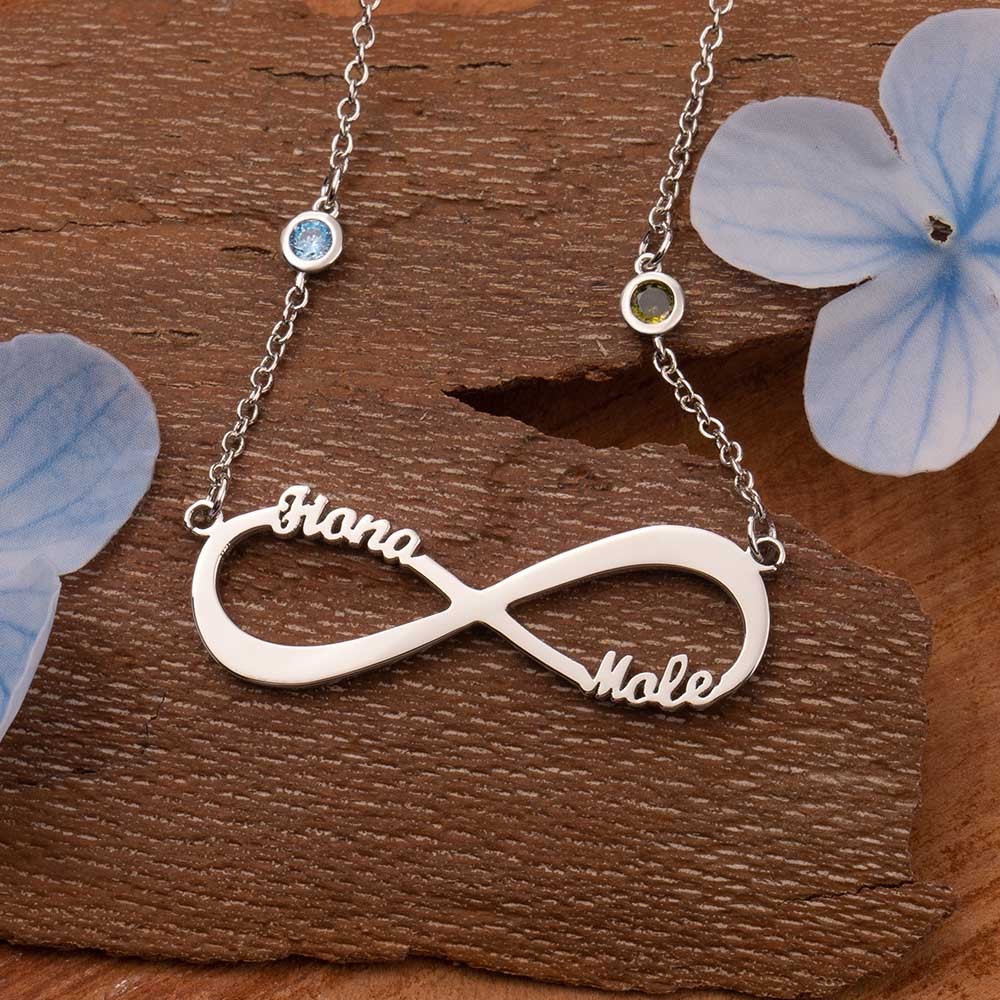 Collier personnalisé avec nom infini pour son cadeau de la Saint-Valentin pour les idées de cadeaux d'anniversaire de sa petite amie pour sa femme