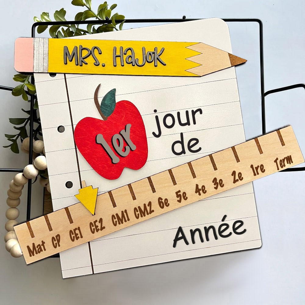 Accessoire photo interchangeable personnalisé premier/100e/dernier jour d'école Cadeaux de rentrée scolaire pour les enfants