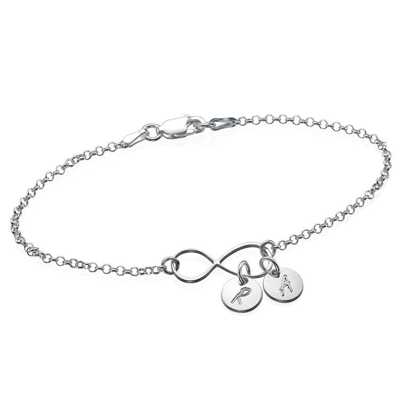 Bracelet de cheville infini personnalisé avec 1-4 breloques gravées