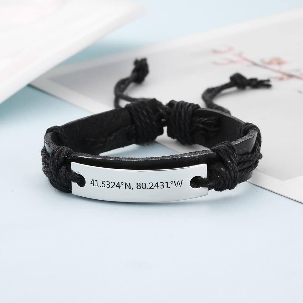 Bracelet En Cuir Personnalisé Avec Gravure