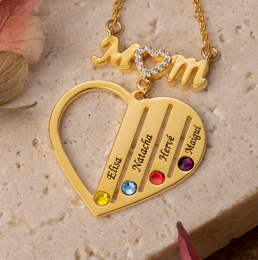 Nom personnalisé maman pendentif collier Noël fête des mères cadeau pour maman grand-mère épouse