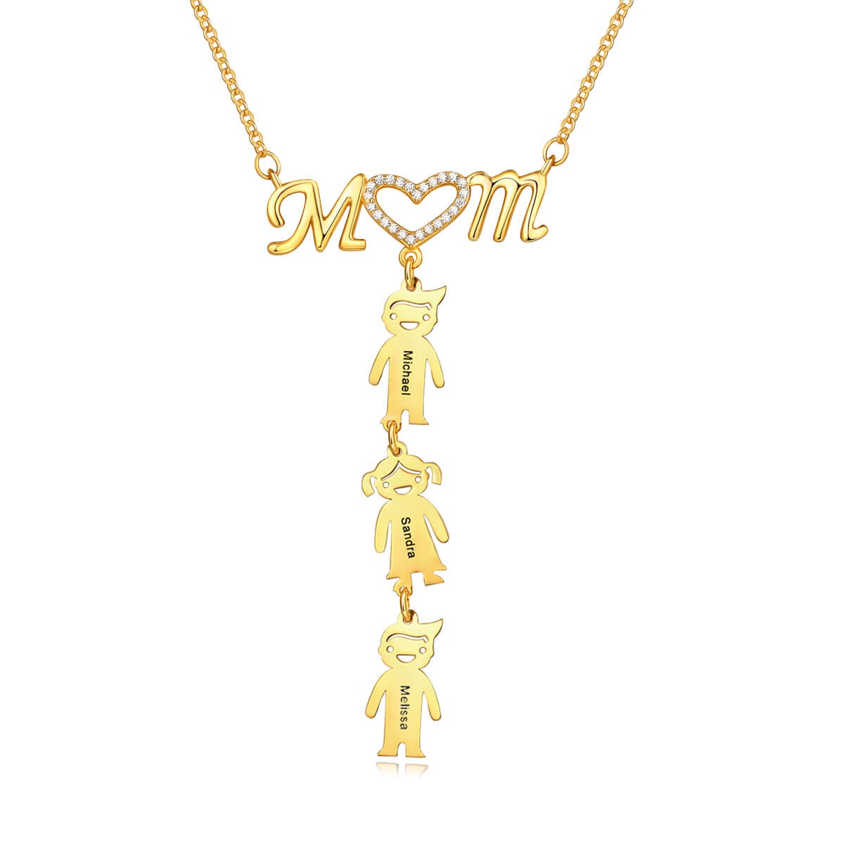 Collier personnalisé en forme de coeur de maman avec 1 à 10 pendentifs pour enfants, cadeau pour maman