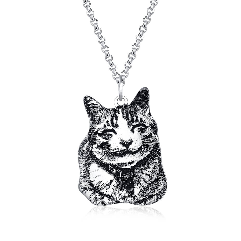 Collier personnalisé gravé avec photo d'animal de compagnie