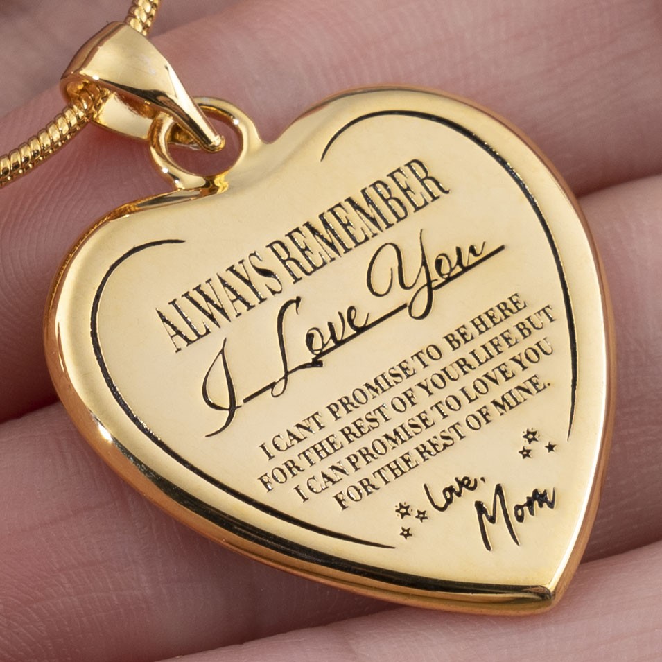 Collier coeur Always Remember (Love Mom)