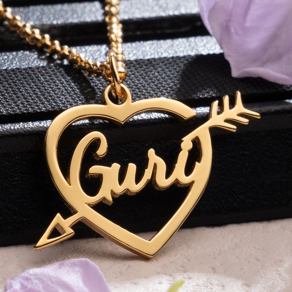 Bijoux personnalisés Cupidon flèche coeur collier pour femme pendentif mignon cadeaux faits à la main cadeaux de mariage pour ses cadeaux d'anniversaire