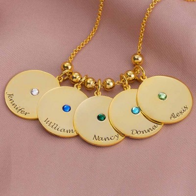 Collier à breloques à graver personnalisé 1-10 disques cadeau significatif pour les femmes cadeau de famille pour maman grand-mère épouse