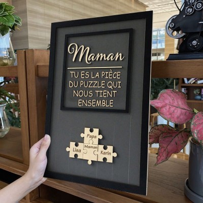 Panneau de puzzle de maman personnalisé avec noms d'enfants, cadeau de nouvelle maman, idées de cadeaux pour la fête des mères