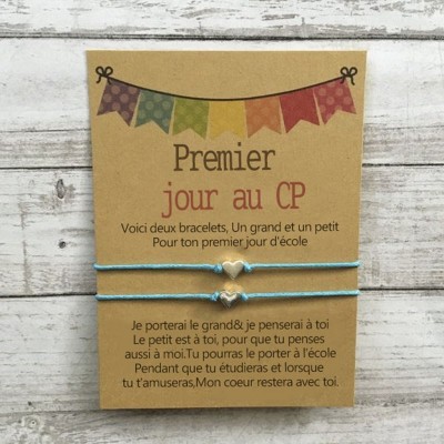 Rentrée des classes bracelet Premier jour au CP cadeau pour enfant lot de 2