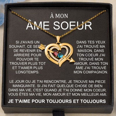 Collier personnalisé avec flèche de cupidon idée cadeau pour petite amie cadeaux d'anniversaire pour femme