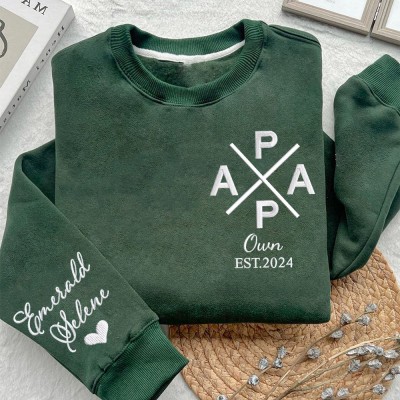 Cadeau personnalisé de sweat à capuche de sweat-shirt de papa brodé pour le cadeau de fête des pères de nouveau papa