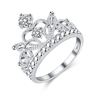 Bague de promesse de princesse héritière en argent sterling S925 pour elle