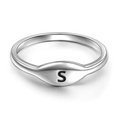 Bague initiale personnalisée en argent sterling S925