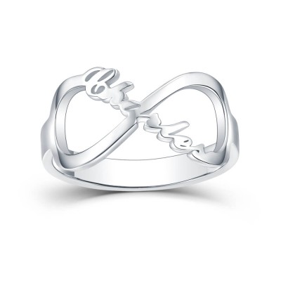 Bague prénom infini style Carrie en argent sterling S925