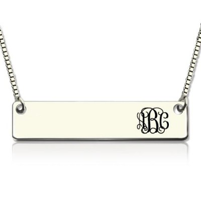 Collier barre monogramme gravé