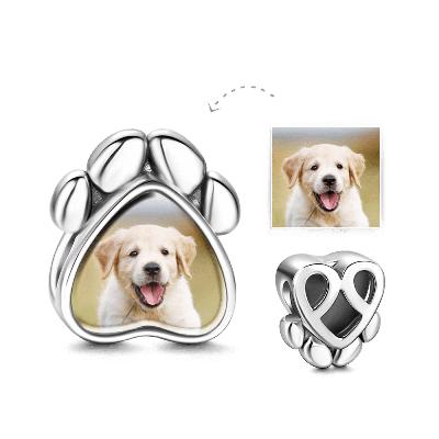 Charm Photo Patte De Chien Argent