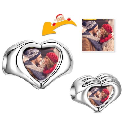 Charm Photo Doigts Coeur Argent