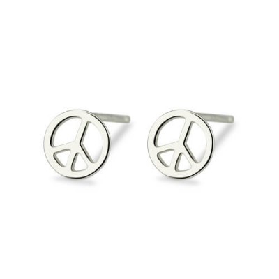 Clous d'oreilles signe de la paix en argent sterling