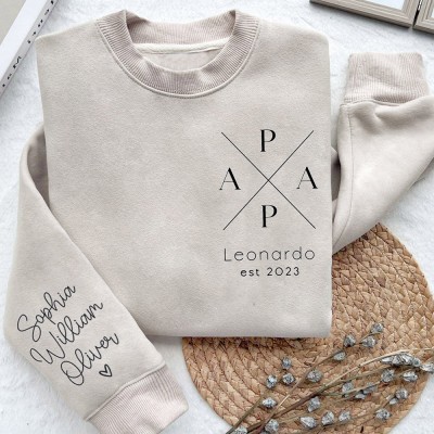 Sweat à capuche papa personnalisé avec nom des enfants, cadeau de fête des pères, cadeau pour nouveau papa