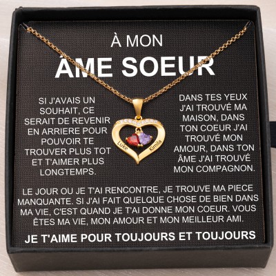 Collier personnalisé avec le nom de mon âme sœur, cadeaux pour petite amie, cadeaux d'anniversaire pour femme, idées de cadeaux de noël