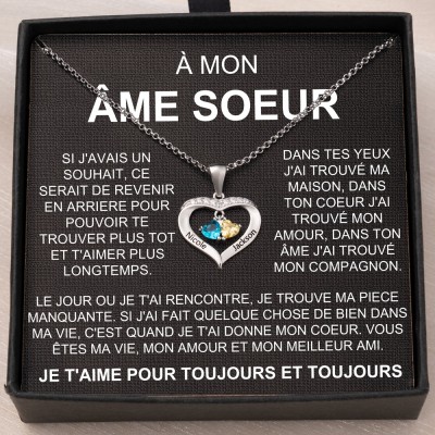 À mon âme soeur Couple coeur nom collier pour ses cadeaux d'anniversaire idées de cadeaux de Noël