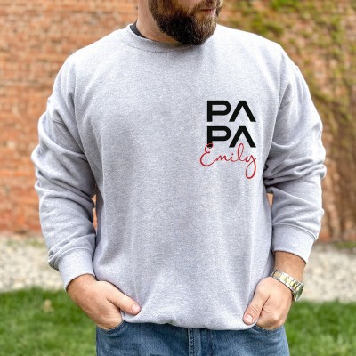 Sweat à capuche papa personnalisé avec nom des enfants, cadeau de fête des pères, cadeau pour nouveau papa