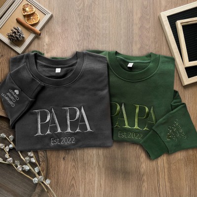 Sweat à capuche papa personnalisé avec nom des enfants, cadeau de fête des pères, cadeau pour nouveau papa