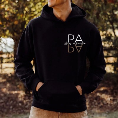 Sweat à capuche papa personnalisé avec nom des enfants, cadeau de fête des pères, cadeau pour nouveau papa