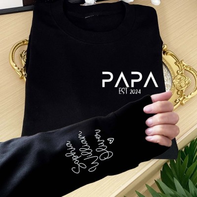 Sweat à capuche papa personnalisé avec nom des enfants, cadeau de fête des pères, cadeau pour nouveau papa