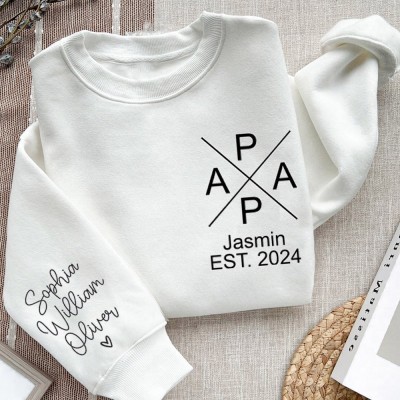 Sweat à capuche papa personnalisé avec nom des enfants, cadeau de fête des pères, cadeau pour nouveau papa