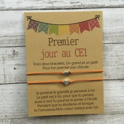 Rentrée des classes bracelet Premier jour au CE1 cadeau pour enfant lot de 2