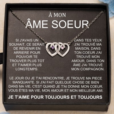 Collier personnalisé avec pierre de naissance en forme de cœur pour couple, cadeau d'anniversaire pour femme, idées cadeaux pour petite amie