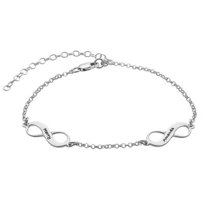 Bracelet de cheville personnalisé avec 1-4 breloques Infinity