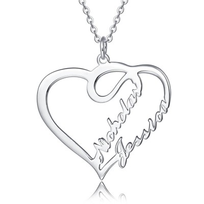 Collier Prénom Coeur Personnalisé pour Couple