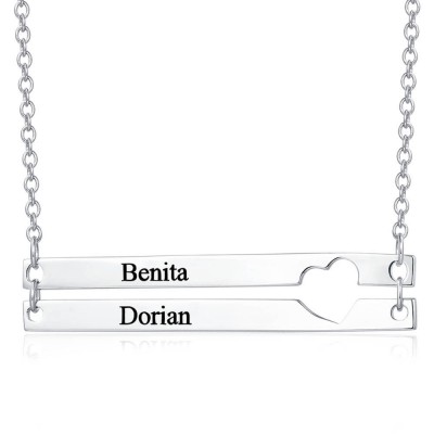 Collier Double Barre Gravé