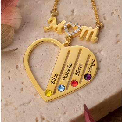 Nom personnalisé maman pendentif collier Noël fête des mères cadeau pour maman grand-mère épouse