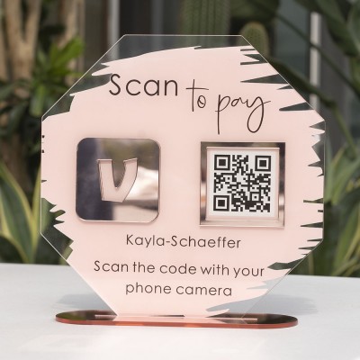 Signe de code QR de paiement octogone Venmo personnalisé