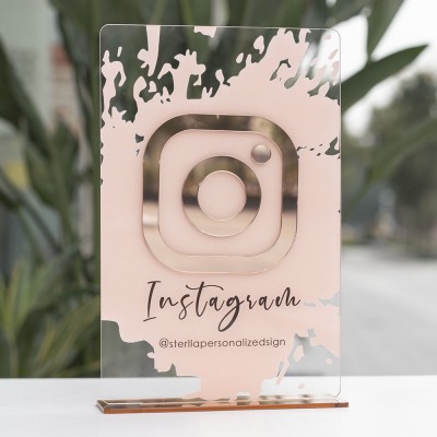 Signe personnalisé de médias sociaux d'Instagram Signe de salon Signe de beauté